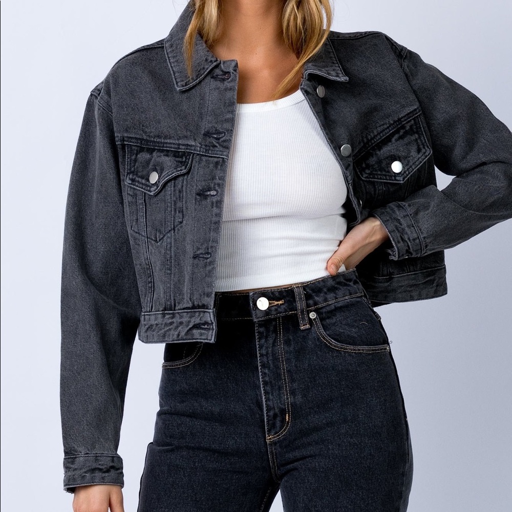Princess Polly black denim jacket